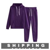 Purple Hoodie & Jogger Sweatpants Set-XL