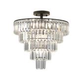 Black Crystal 5-Tier Round Ceiling Chandelier