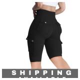 Women's High Waisted Workout Cargo Shorts XL