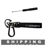 Corvette Leather Keychain Car Key Fob Ring