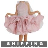 Girl's Dress Faux Pearl Halter Bodice Satin New