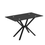 Modern Glass Dining Table w/ Metal Base NIB