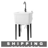 Vingli White Utility Sink with Faucet