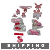 17 Assorted Red & Pink Hair Clips