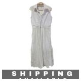 Oshoplive Sleeveless White Shirt Dress Large