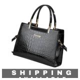 Danbaoly Black Crocodile Design Handbag