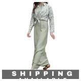 Women Linen Shirt Dress & Knit Cardigan Set M New