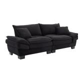 Black Corduroy Sofa Sleeper Loveseat NIB