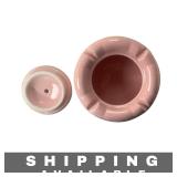 10 Jewelry Jar w/ Lid Ceramic Pink Round New
