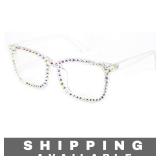 Fuprecious Glasses Square Rhinestone Frame NIB