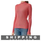 Turtleneck Ribbed Knit Long Sleeve Large New