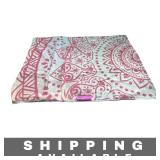 Lot of 2 Cloth Pink & White Beach Chair Covers