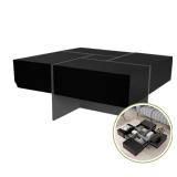 Black Coffee Table w/ 4 Hidden Storage Drawers NIB