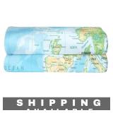 Printed  World Map Blanket NIP