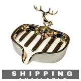 Soap Dish Ceramic Self-Draining White New