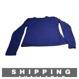 Blue Shirt Womens Long Sleeve Crew Neck Medium New