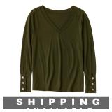 Olive Green Top Long-Sleeved Shirt Size Medium