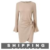 Women's Beige Long Sleeve Dress Size Medium