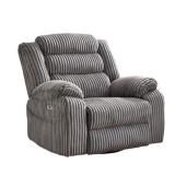 Gray Velvet Power Recliner Chair New in Box