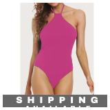 Rose Pink Halter Bodysuit Size Medium Sleeveless