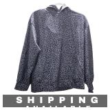 Leopard Print Purple Oversized Fleece Hoodie S New