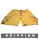Mens Mustard Cargo Shorts Drawstring XL New
