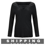 Women's Black Stretchy Knitted Tunic Top Large