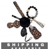 Keychain Set of 8 Alarm Opener Leopard Print New