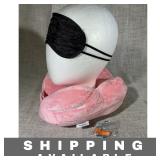 Set Plush Neck Pillow Eye Mask Earplugs