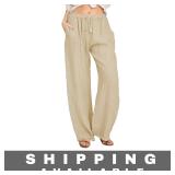 Apparel Womenï¿½s High Waisted Linen Pants L New