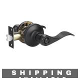 Matte Black Privacy Door Lever Wave Style