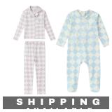 Kids Argyle Plaid Footie Pajama Set 4 New