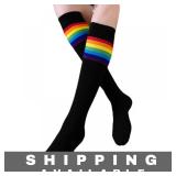 Lot of 6 pairs Rainbow Over Knee One Size New