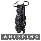 Polka Dot Girl's Ruffle Black Dress