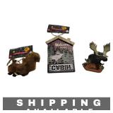 Lot of 3 Wildlife Cabin Christmas Ornaments