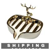 Soap Dish Ceramic Self-Draining White New