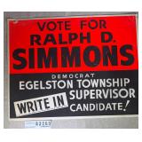 Vintage Ralph Simmons Political Poster