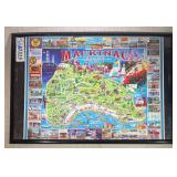 Mackinac Island Map Tourist Poster in Frame