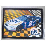 Vintage NASCAR Miller Lite Mirrored Picture