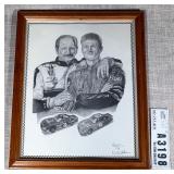 Dale Earnhardt Jr & Sr Framed Artwork
