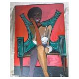Original Oil Painting African American Woman