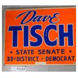 Vintage Dave Tisch Political Poster on Board