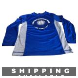 Long Sleeve Athletic Youth T Shirt Blue Medium