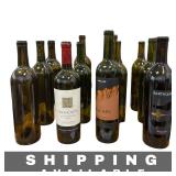 12 Empty Green Glass Wine Bottles for Brewing etc.