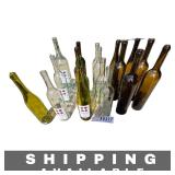Lot of 18 Empty Glass Wine Bottles Mixed