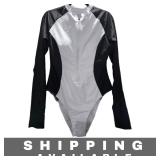 Long Sleeve Rash Guard Swimsuit Zip Front Small