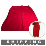 Red Mini Skirt Side Split w/ Black Buttons 40 Inch