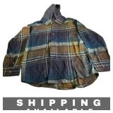 Long Sleeve Hoodie Flannel Shirt Medium
