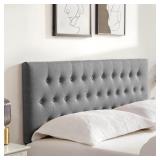Grey Velvet Tufted Queen Bed Headboard NIB