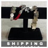 3 Religious Charm Bracelet Cross & 10 Commandments